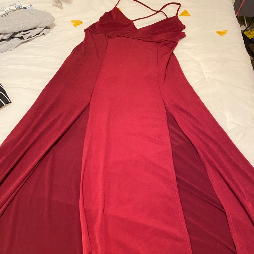 Dress with legs open